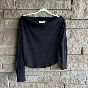 Free People We The Free Black Off-The-Shoulder Top Women’s Medium